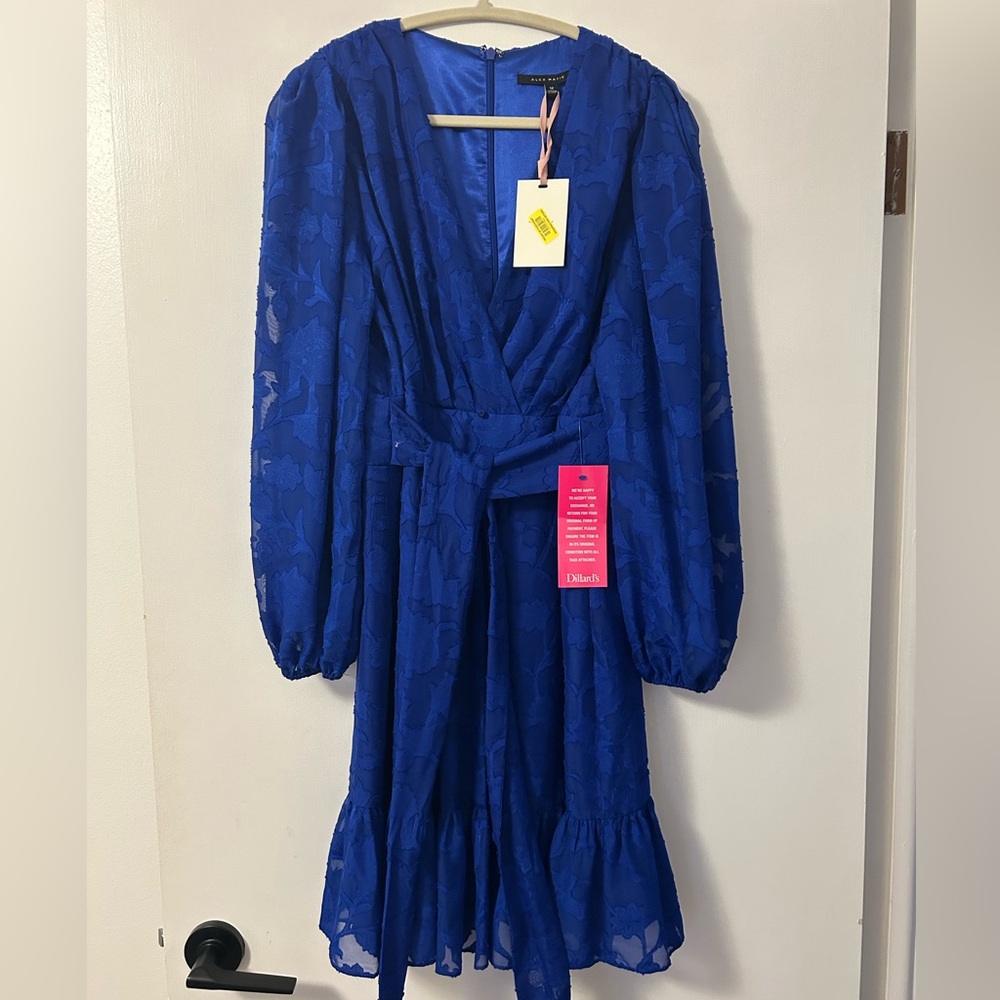 Alex Marie Cobalt Blue Textured Dress